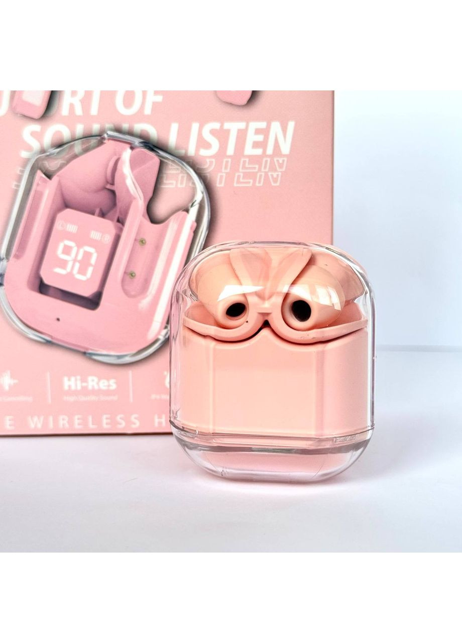 Беспроводные наушники Ultra Pods Розовые вакуумные наушники с качественным звуком для музыки и звонков TWS Pro (372459925)
