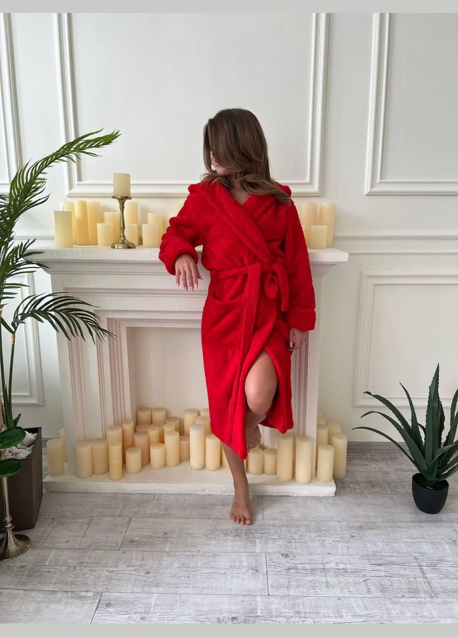 Халат жіночий махровий Червоний (П4К-al-halat-004) No Brand (308864404)