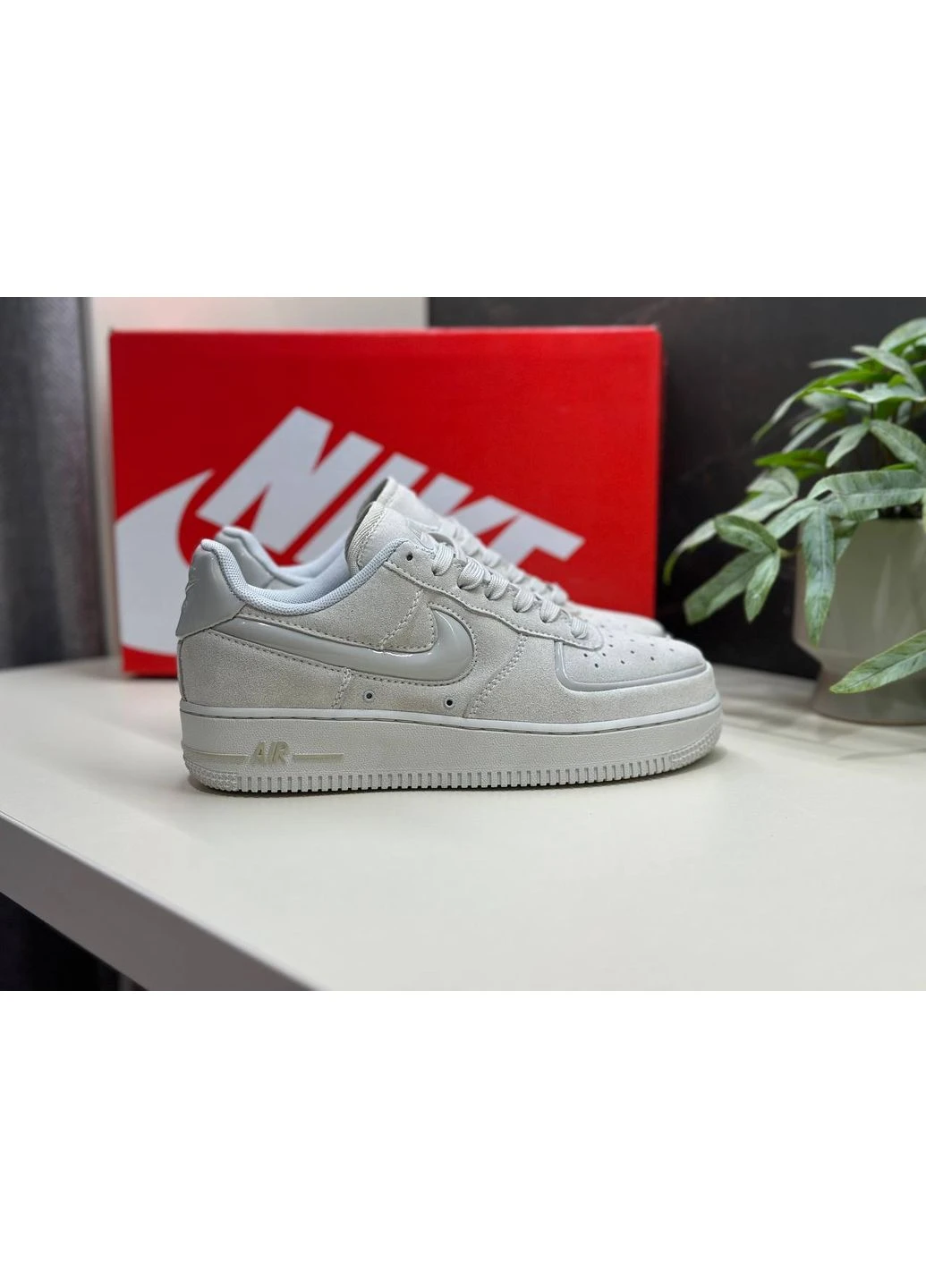 Сірі літні кросівки nike air force 1 07 grey wolf найк аір форс 1 сірі No Brand