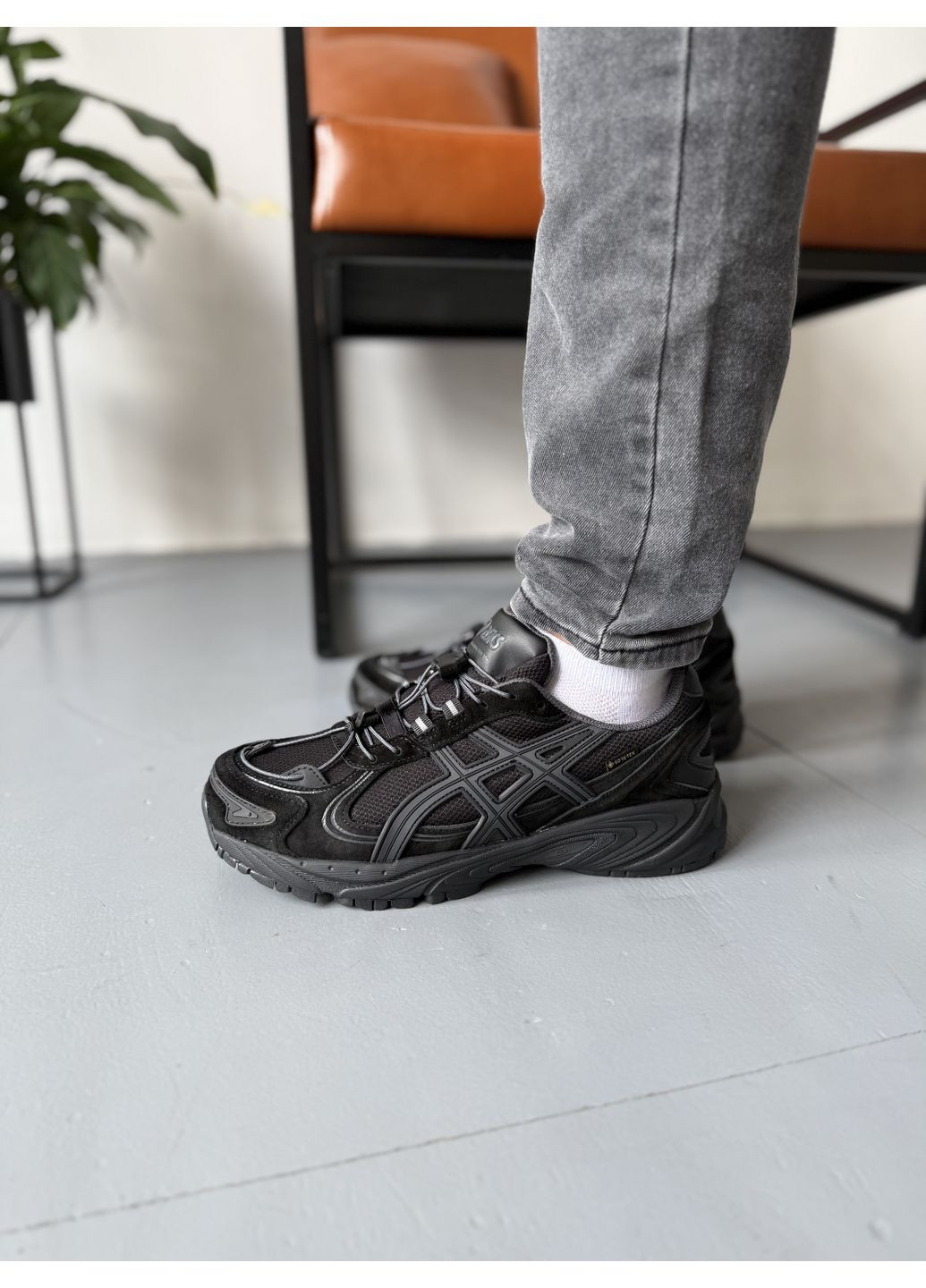 Чорні Осінні кросівки чоловічі asics gel-kahana tr v4 black gore-tex асікс гель кахано tr v4 No Brand