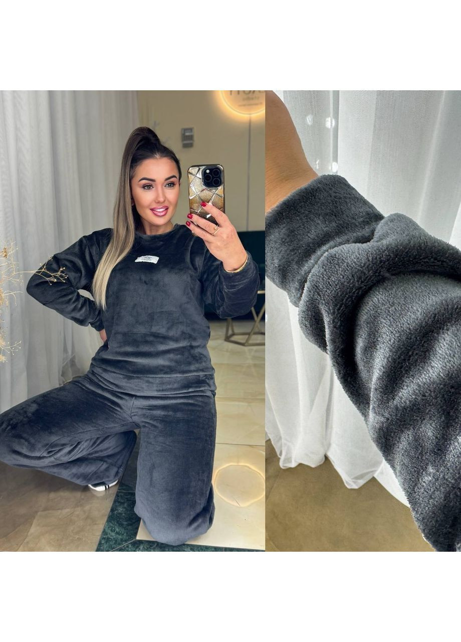 Костюм 1132 домашній хутро Тедді штани та кофта Україна (370917442)