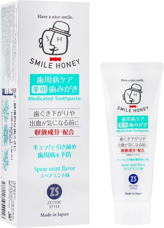 Зубная паста при кровоточивости и опускании десен Smile Honey Astringent Effect 120g (460231-24879) Zettoc (368615027)