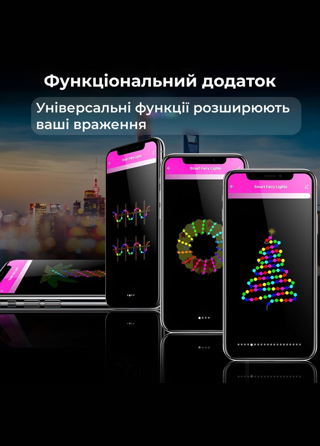 Умная гирлянда Smart 250 LED длина 2,5м с управлением смартфона прозрачная, мультиколор GarlandoPro 1733044W (306459757)