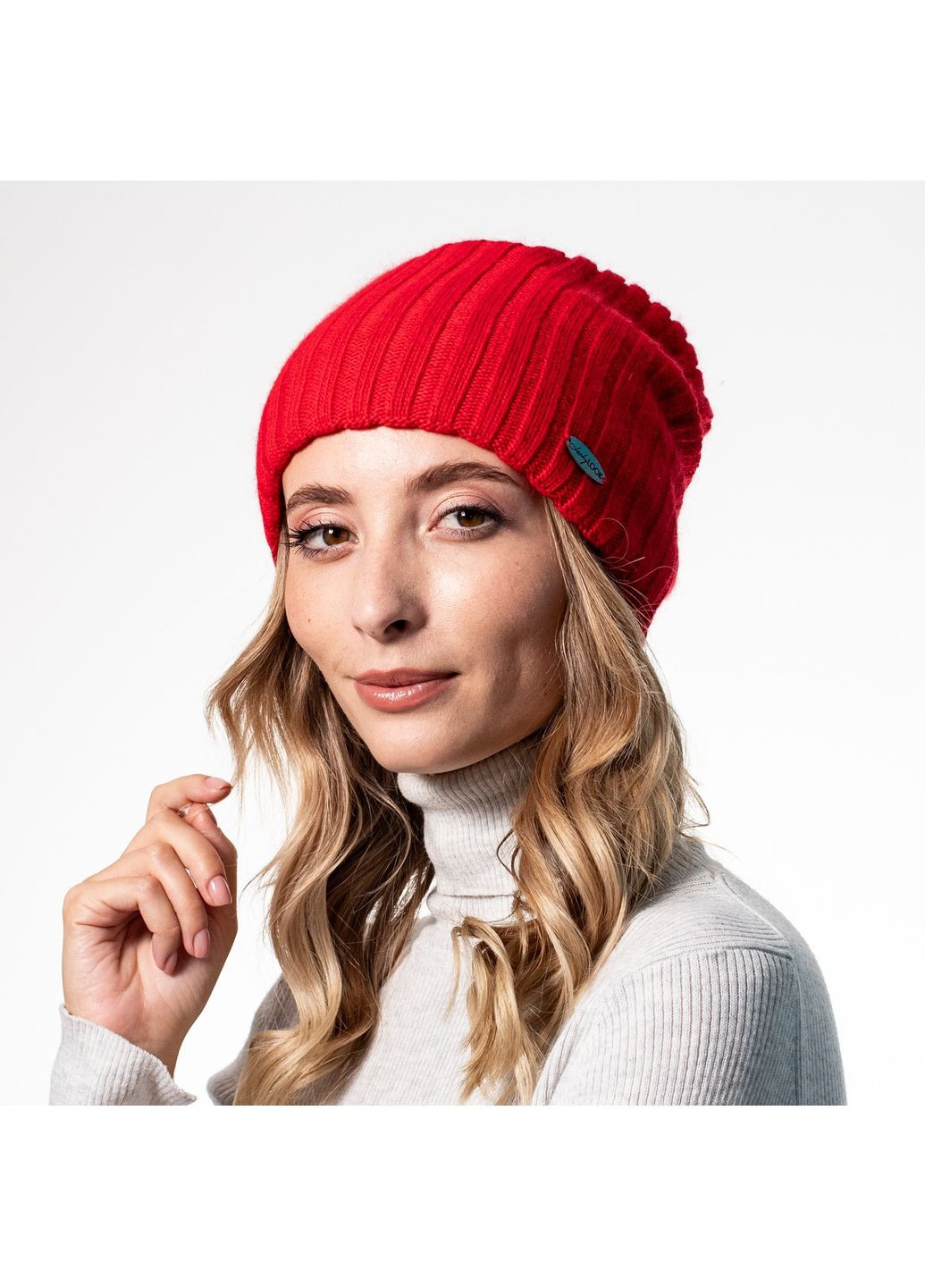 Шапка колпак женская шерсть красная LIORA LuckyLOOK 542-068 (322791114)