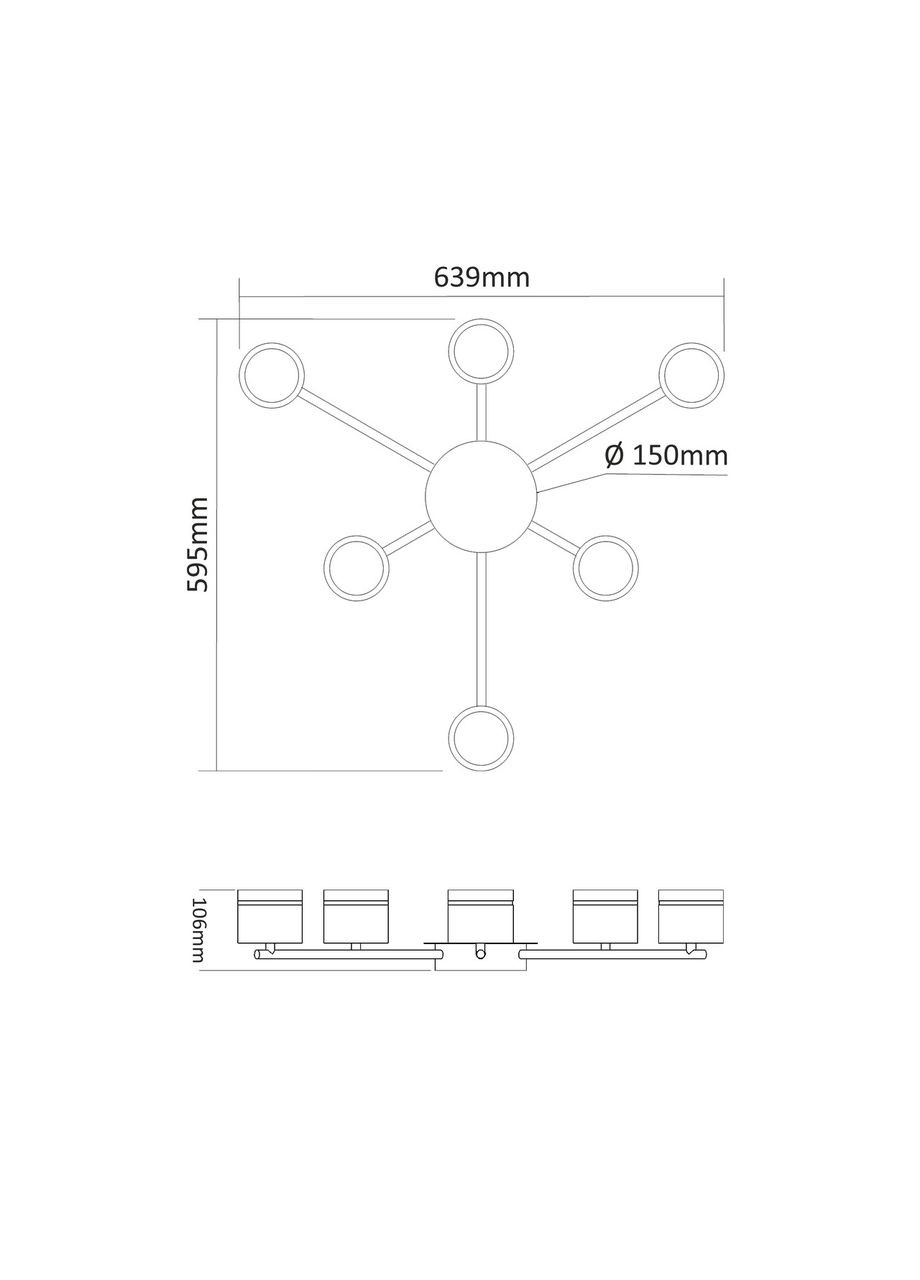 Светильник под лампу 6xGX53 накладной белый VL-SPF21B-WP Videx (353843396)