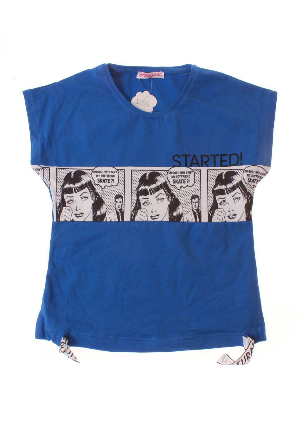 Синяя летняя футболка 9176 ярко синий Monili