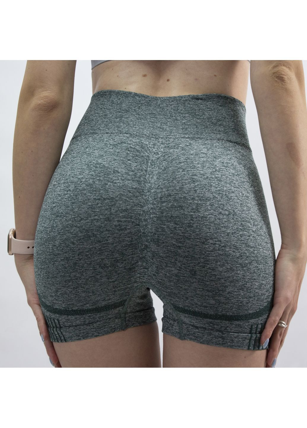 Жіночі спортивні шорти з утягуючим та ефектом пуш ап, зелені, висока посадка, р. S–XL No Brand (363968230)