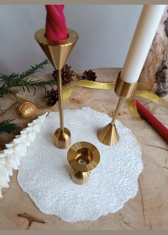 Набор подсвечников gold 3 шт различной высоты, двухсторонний. No Brand (316631251)