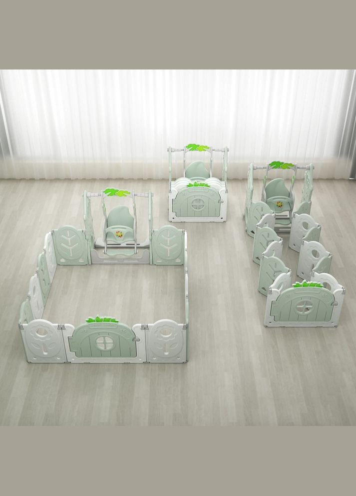 Пластиковий манеж для дітей (вбудоване баскетбольне кільце) — ігрове для малюків 165х205х62 Білий 4M (348322301)