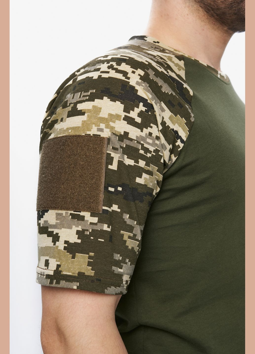 Футболка мужская тактическая с коротким рукавом "Sleeve" хаки пиксель милитари футболка камуфляж хлопок Intruder (341525262)