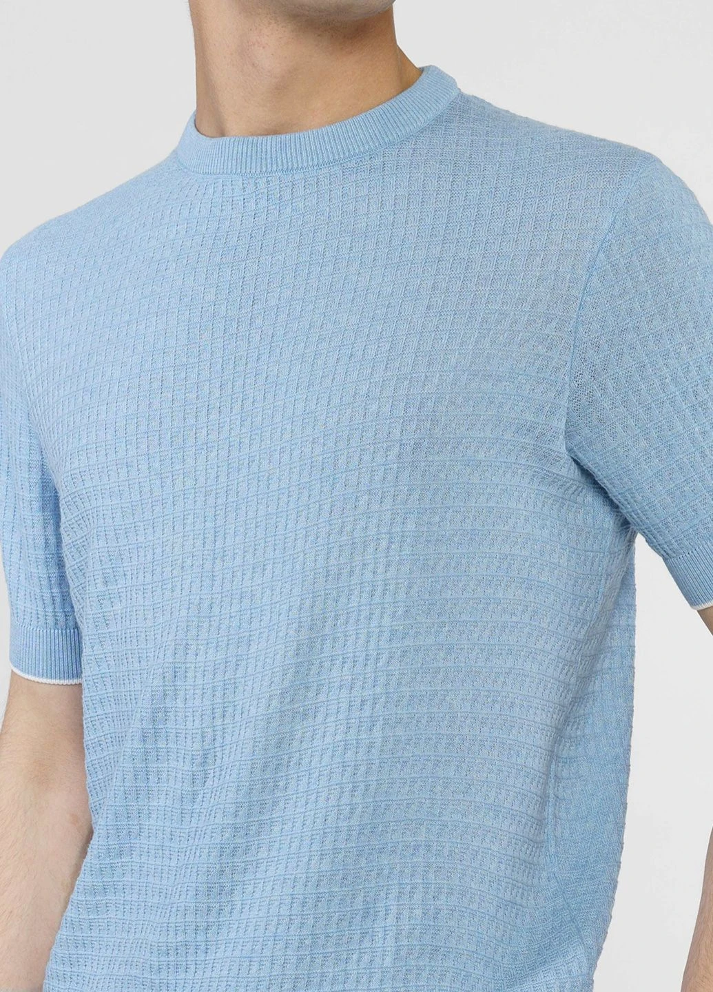 Блакитна футболка чоловіча блакитна Arber Crew-neck S N-AVT-70