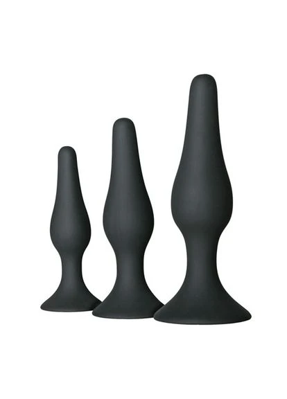 Набір анальних пробок Butt Plug Set, чорний EasyToys (303895058)