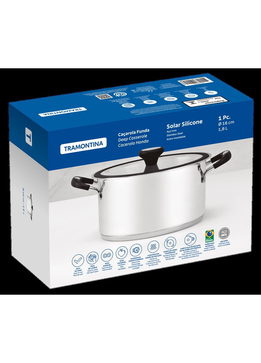 Кастрюля Solar silicone (1.8 л) 16 см (6358929) Tramontina (314749566)