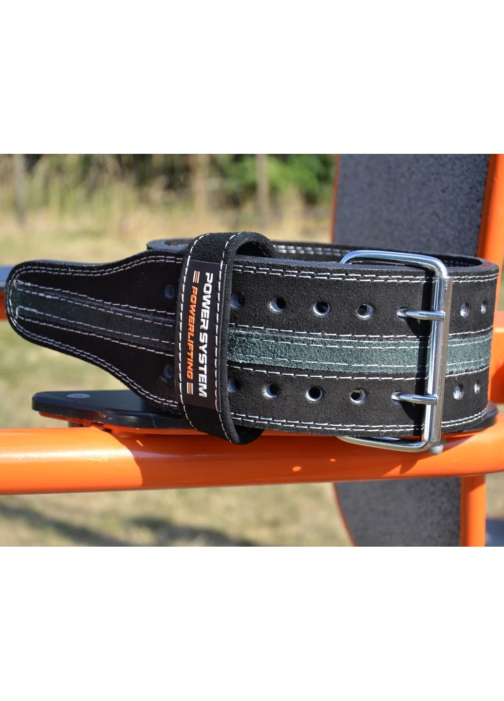 Пояс для пауерліфтингу PS-3800 PowerLifting шкіряний Black/Grey Line Power System (394717526)
