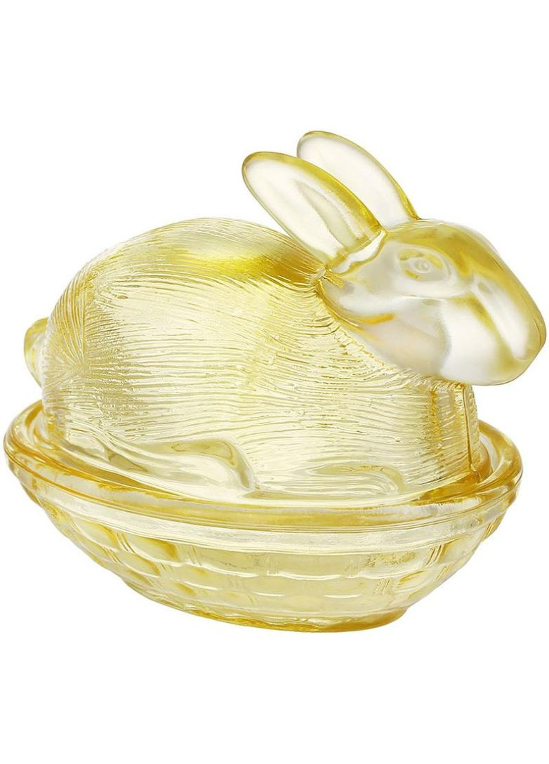 Стеклянная емкость с крышкой "Кролик" для сладостей, 12х9х10см, желтое стекло Bona (372174071)