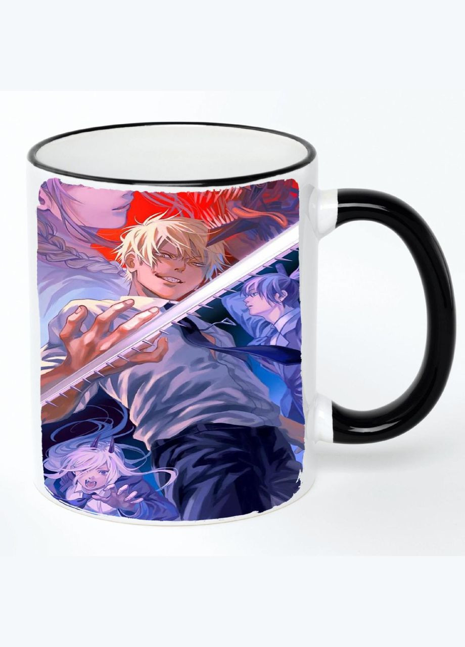 Чашка Человек-бензопила Аниме #010 (кружка, кружка) Белый с черной ручкой 330 мл No Brand (322715578)