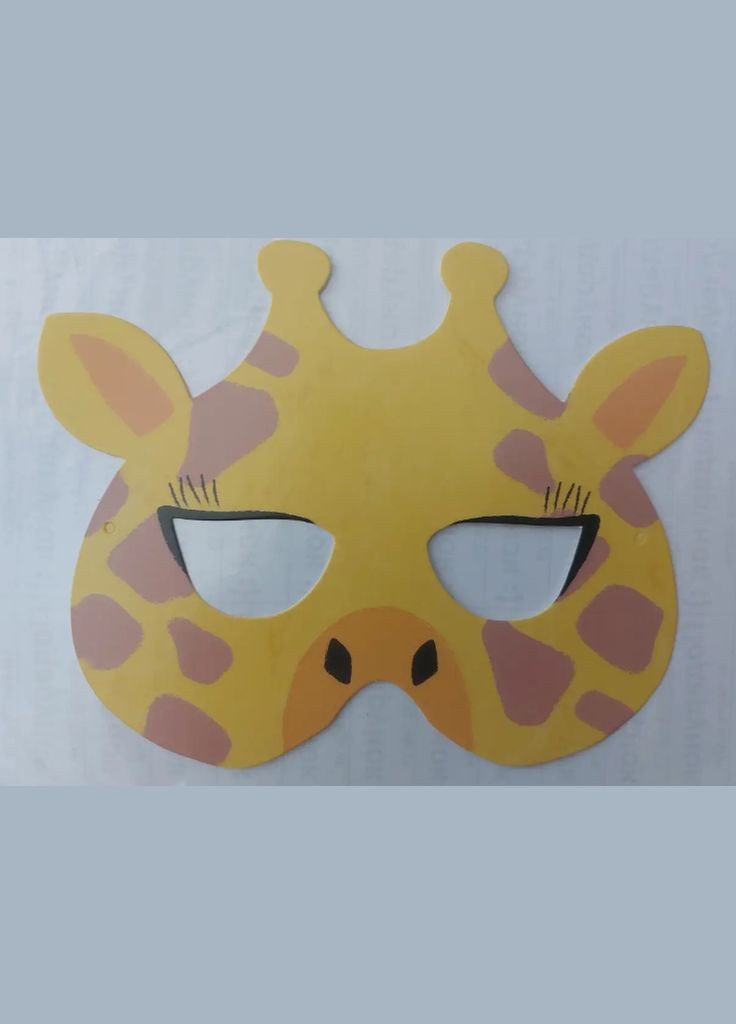 Дитяча маска Жираф із картону 17 на 15 см помаранчевий Jannet Маска (317242171)
