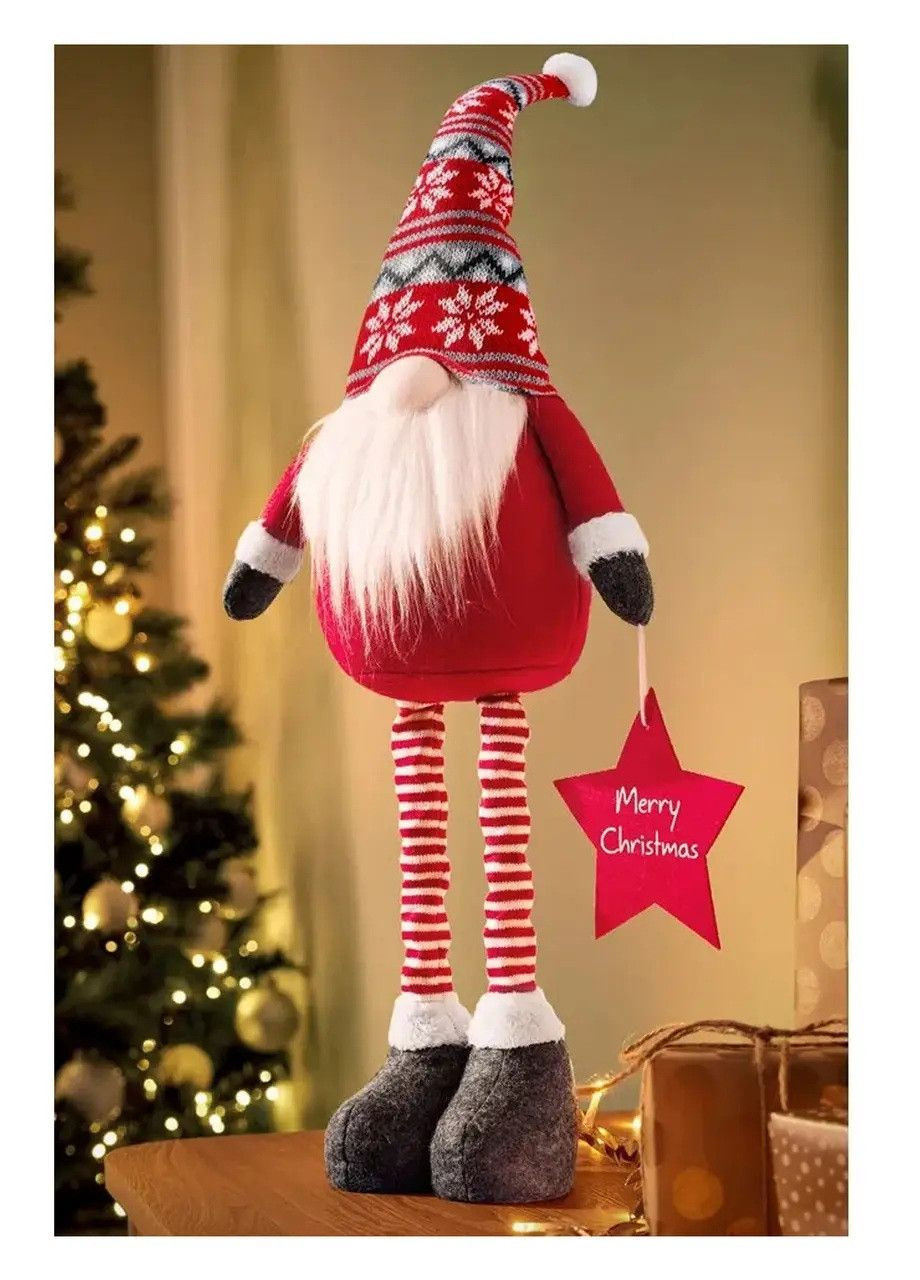 Новогодняя фигурка Рождественский Гном с телескопическими ножками 46-71,5 см Livarno home (362045990)