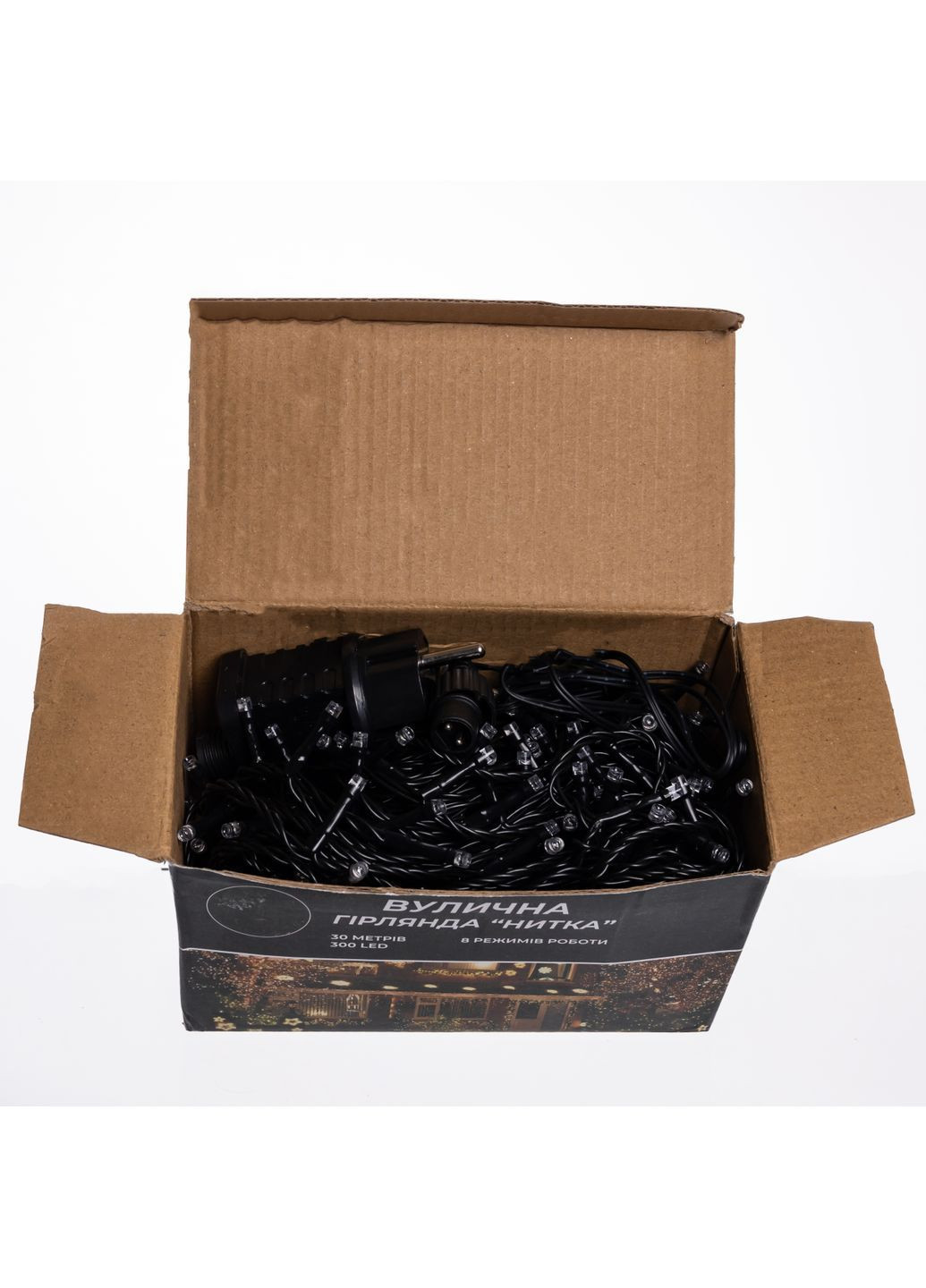 Гірлянда Нитка вулична 300 LED 30 м від мережі чорна нитка, синій GarlandoPro CF300L30MBBL No Brand (364684956)