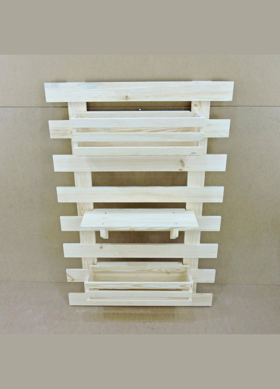 Полка настенная для цветов из дерева Бразилиа 140 бланже (ЦВС-140401) No Brand (328225781)