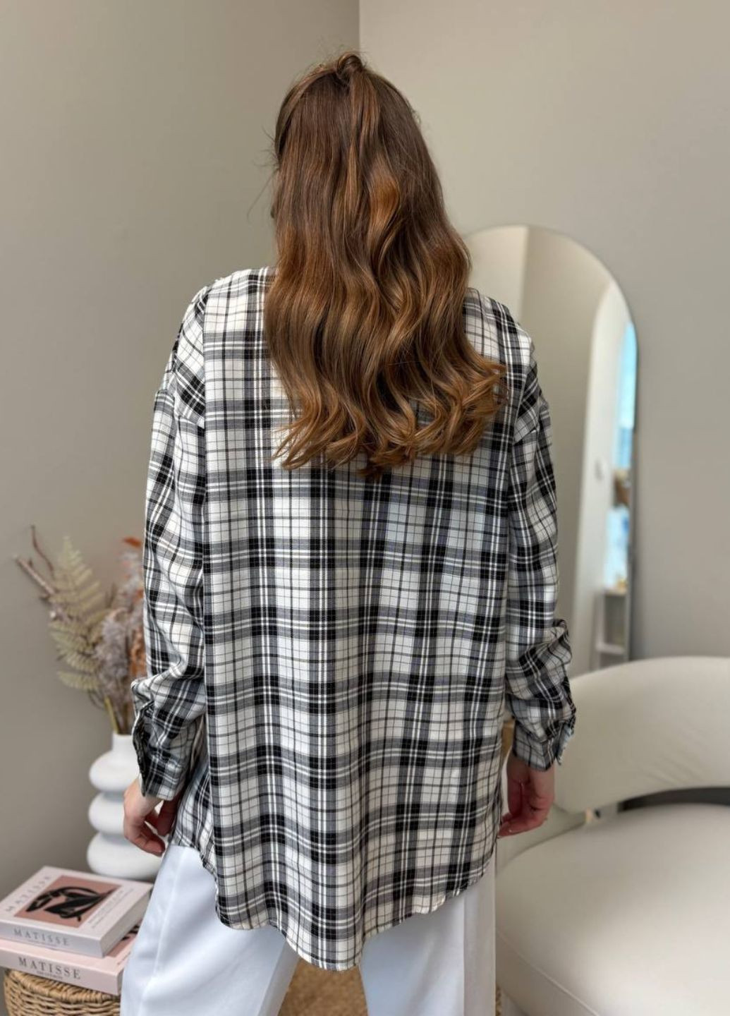 Серая кэжуал рубашка в клетку Україна с длинным рукавом