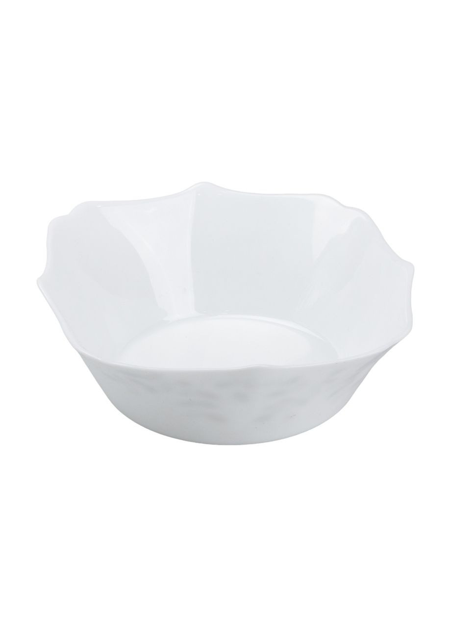 Столовий сервіз керамічних квадратних тарілок на 6 персон 24 предмети білий TS Kitchen (326066460)