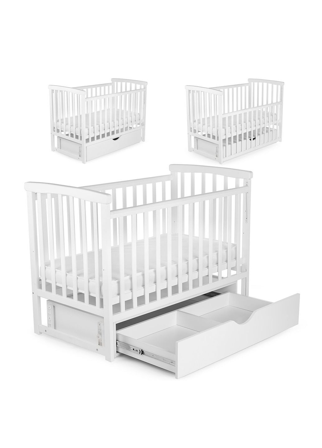 Кроватка-качалка детская Мечта, с ящиком. White (149747) Наталка (340909386)