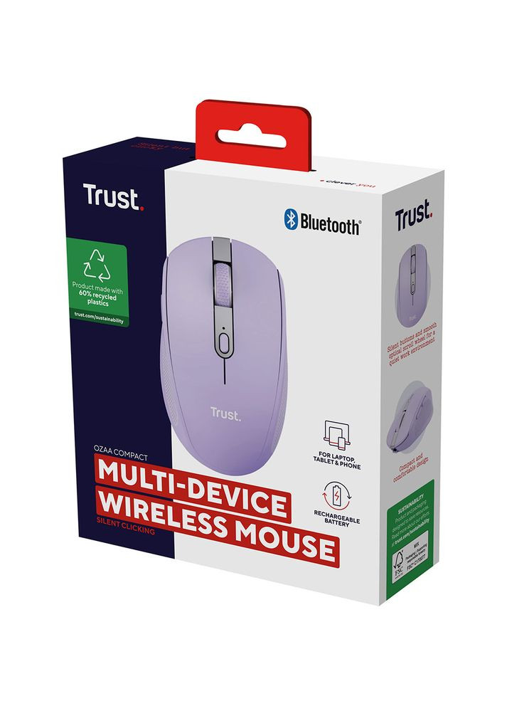 Мышь Ozaa Compact MultiDevice Wireless Mouse Purple (25384) Trust (314802024)