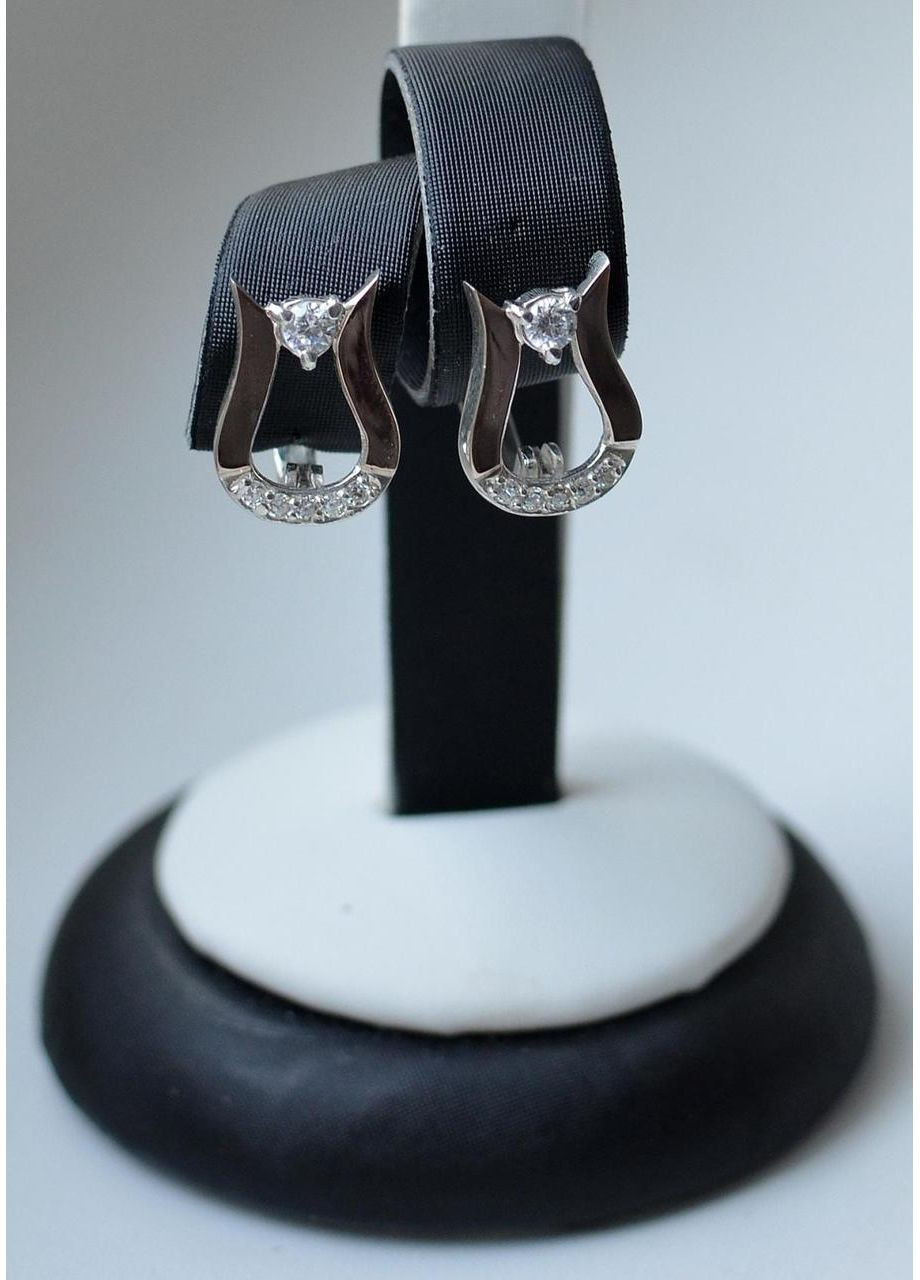 Серебряные серьги с пластинами из золота Silver Style (366814082)