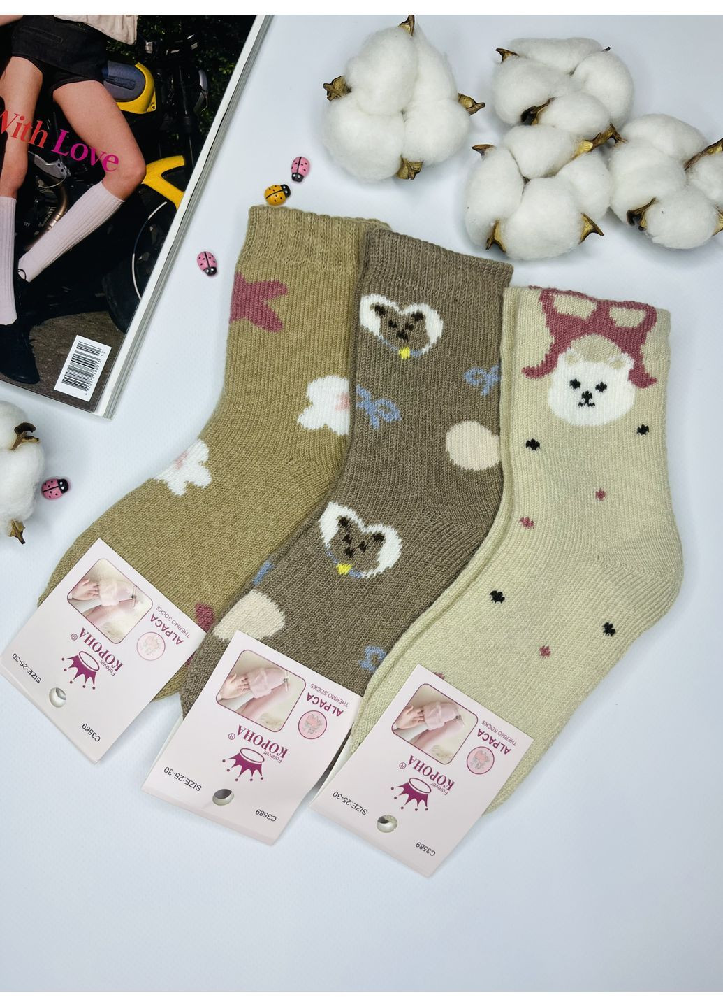 Шкарпетки термо вовна альпаки набір 3 пари Корона (367189304)