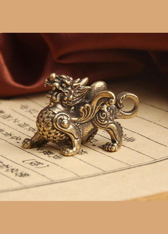 Ретро креативный из латуни брелок с драконом и императорскими монетами для ключей и автоключей No Brand (281548075)