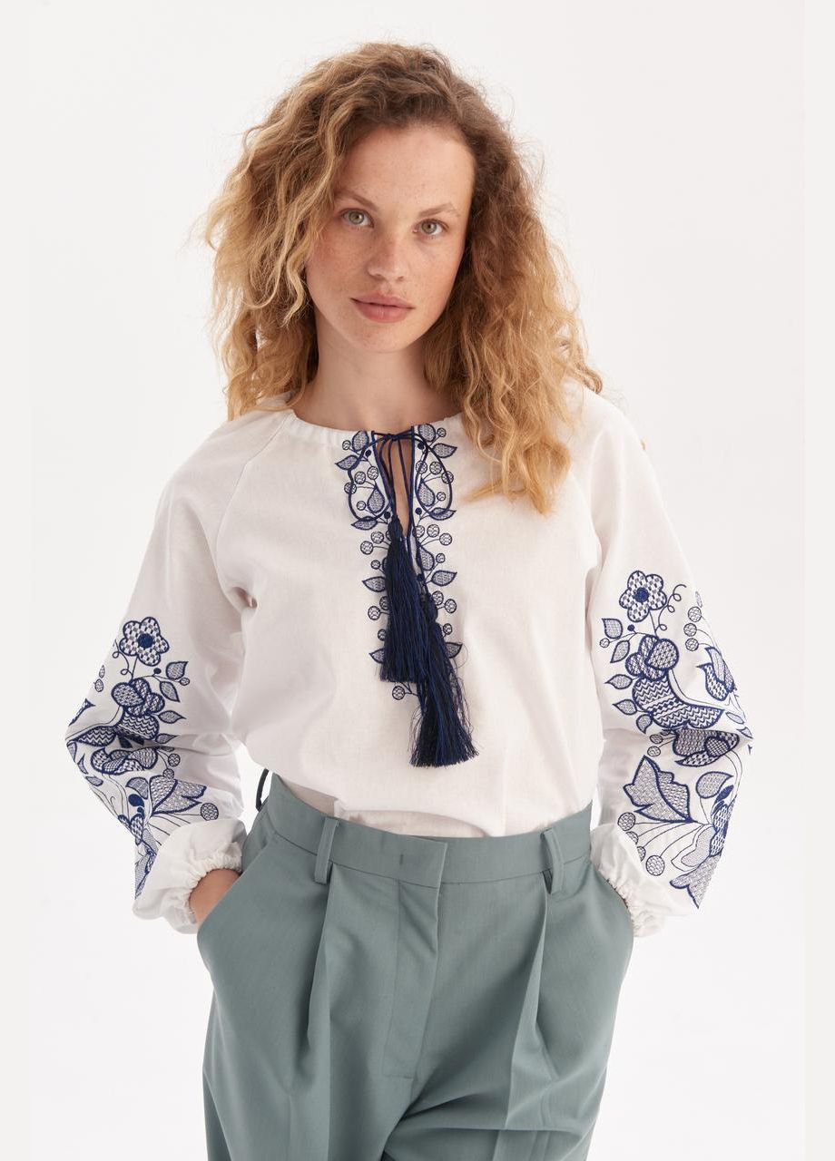 Белая женская вышиванка "барва" MEREZHKA узор орнамент хлопок (296108248)