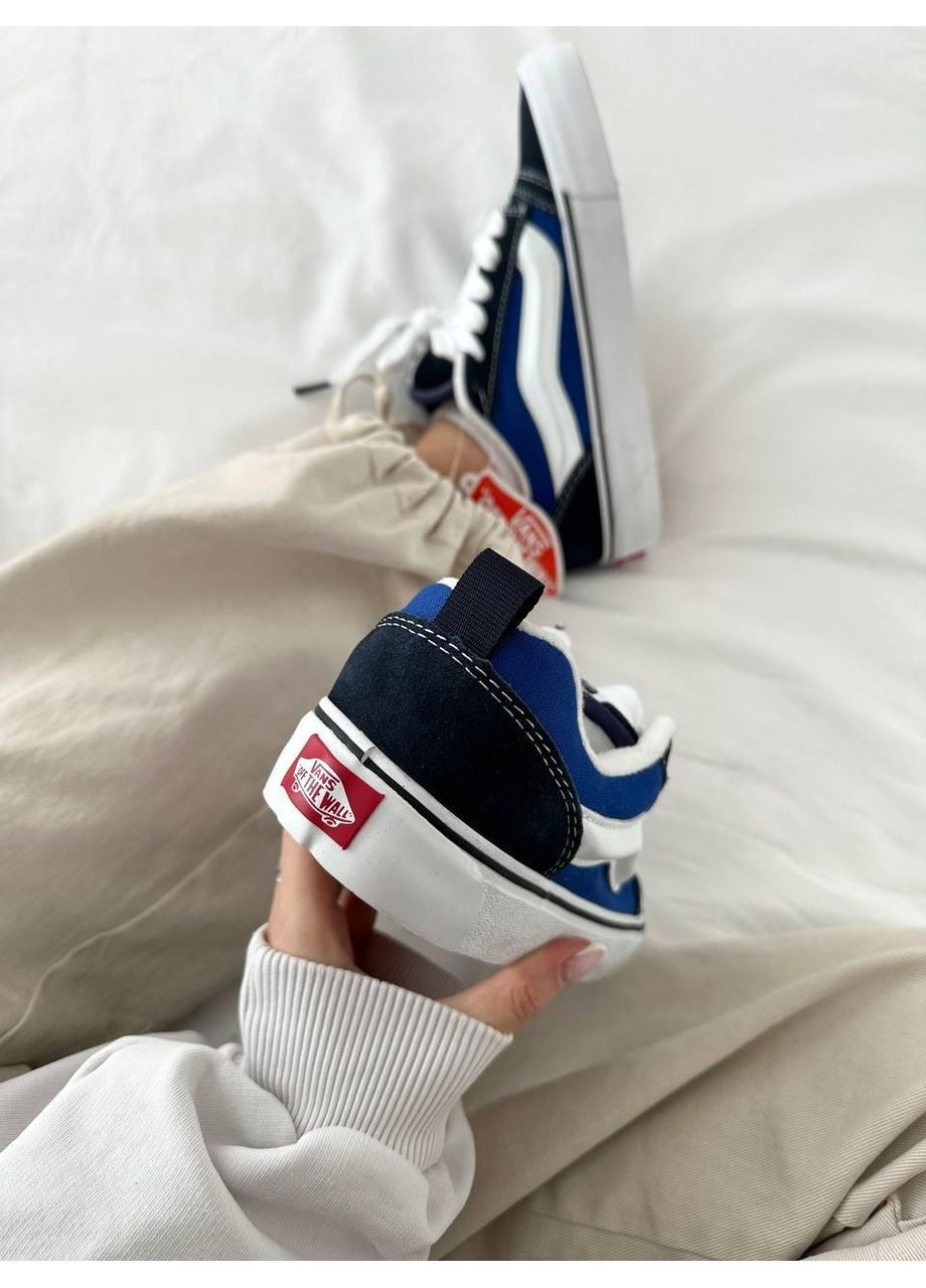 Білі Осінні кеди чоловічі vans knu skool navy blue ванс кну скул No Brand