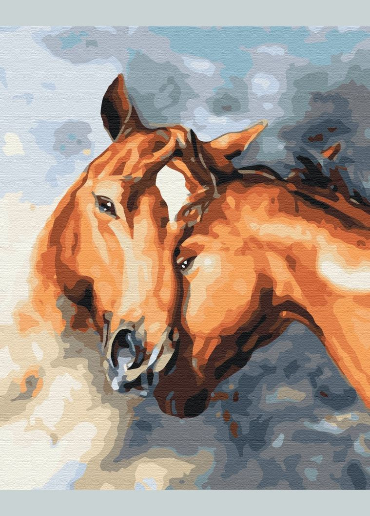 Картина по номерам Лошадиная нежность Картины в цифрах Животные Картина на холсте 40х50см BS28717 Brushme (308988310)