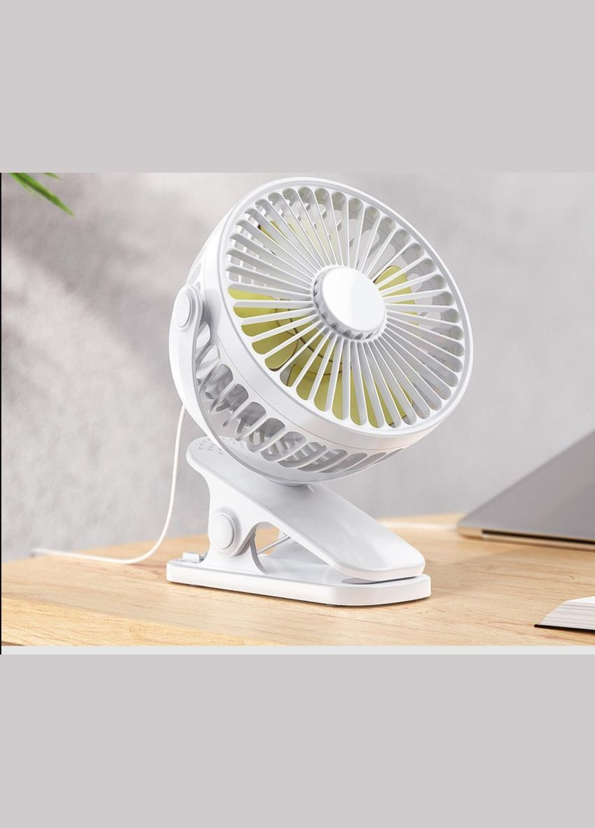 Портативный аккумуляторный вентилятор с зажимом, 3 скорости, поворот на 360°, USB Fan LY850 No Brand (332998044)