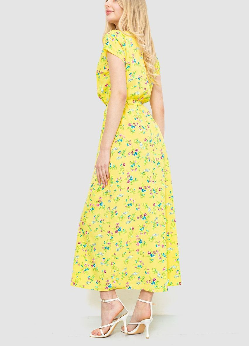 Желтое платье с цветочным принтом, цвет сиренево-оранжевый, Ager