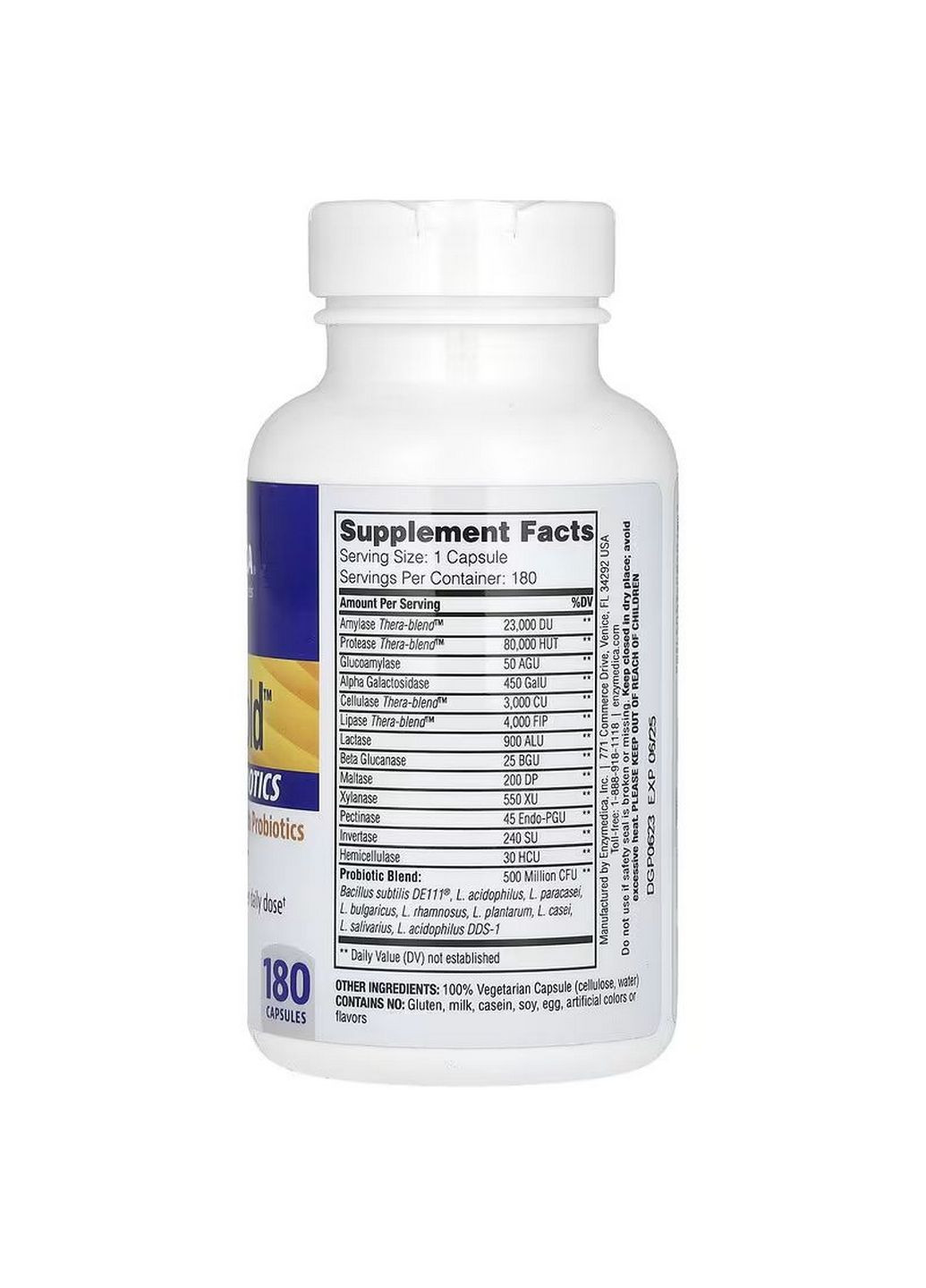 Натуральная добавка Digest Gold + Probiotics, 180 капсул Enzymedica (293339782)