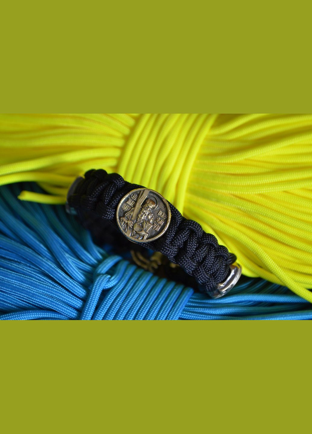 Браслет з Андрієм Первозванним, двома гербами та застібка бренд з латуні плетіння Кобра + брелок у подарунок No Brand (341738998)