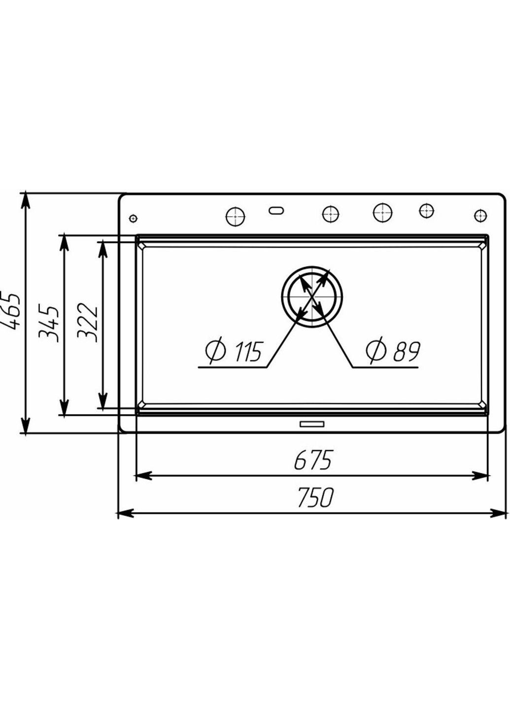 Гранітна мийка EVANORA 7546 матова Графіт Valeso (372477435)
