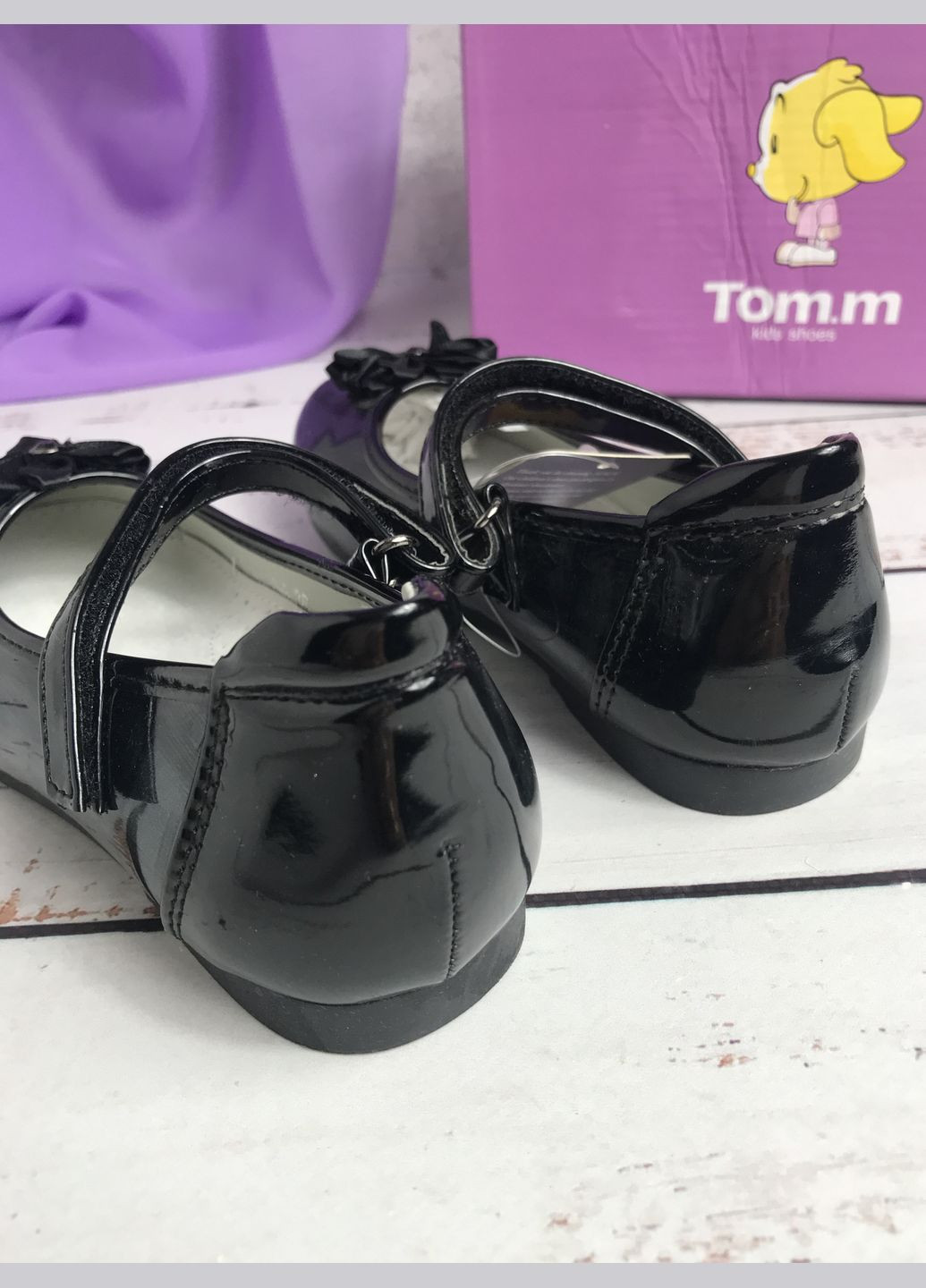 Черные туфли детские для девочки черный (701) без каблука Tom.M
