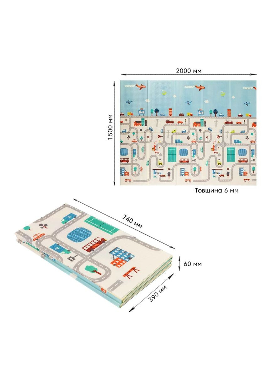 Детский складной развивающий термоковрик "Дорога | Лес" 200х150х0.6см (235) SW00000155 Mat4baby (304265550)