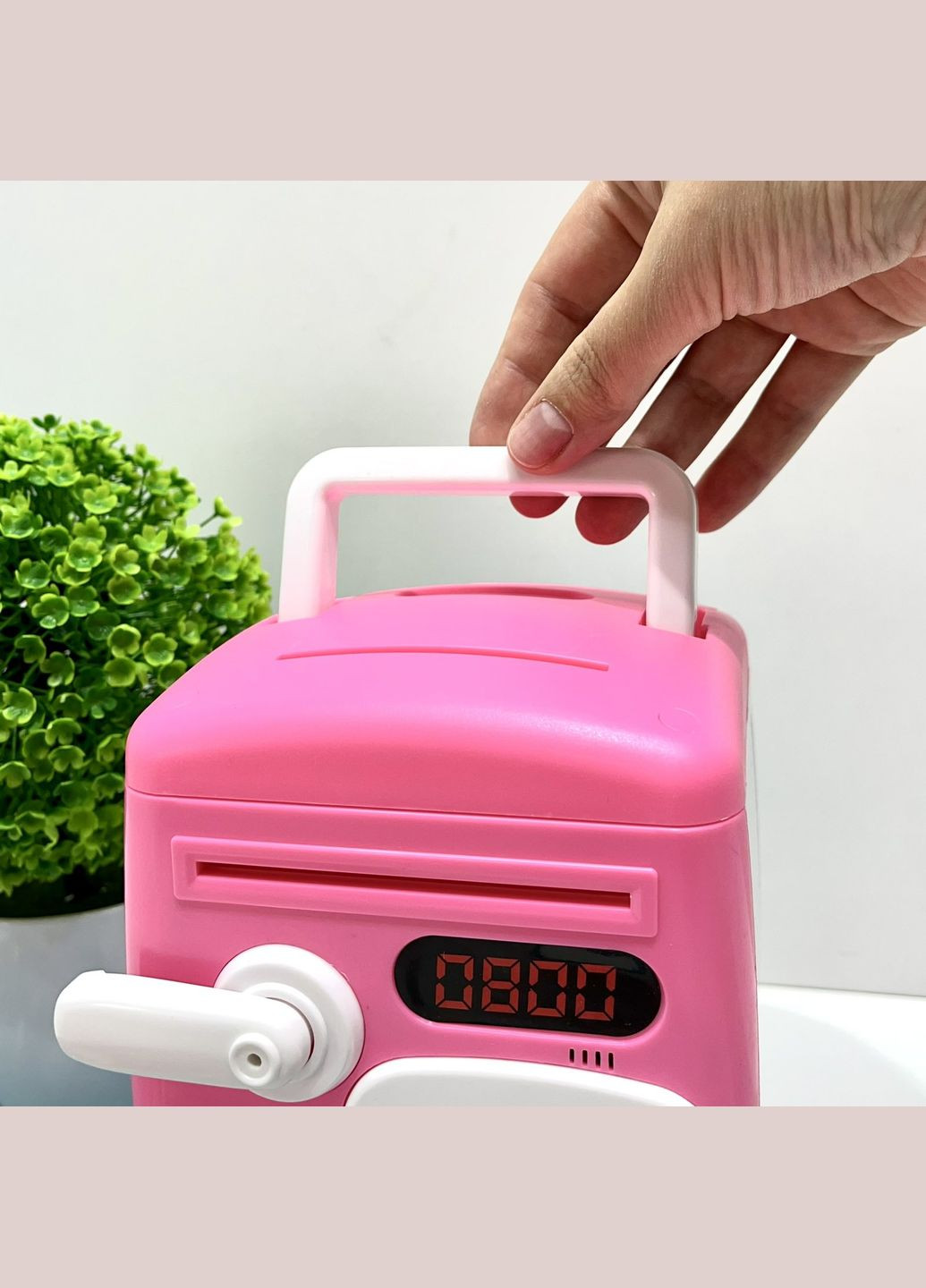 Сейф-копилка детская со сканером отпечатка пальца и кодовым замком затягивает купюры звук подсветка (MK 5411) No Brand (302748223)