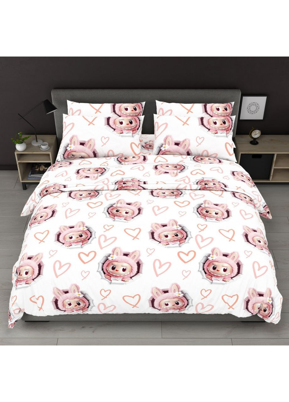 Комплект постільної білизни Бязь Голд "Лабубу" Євро 200х220 см No Brand (366077926)