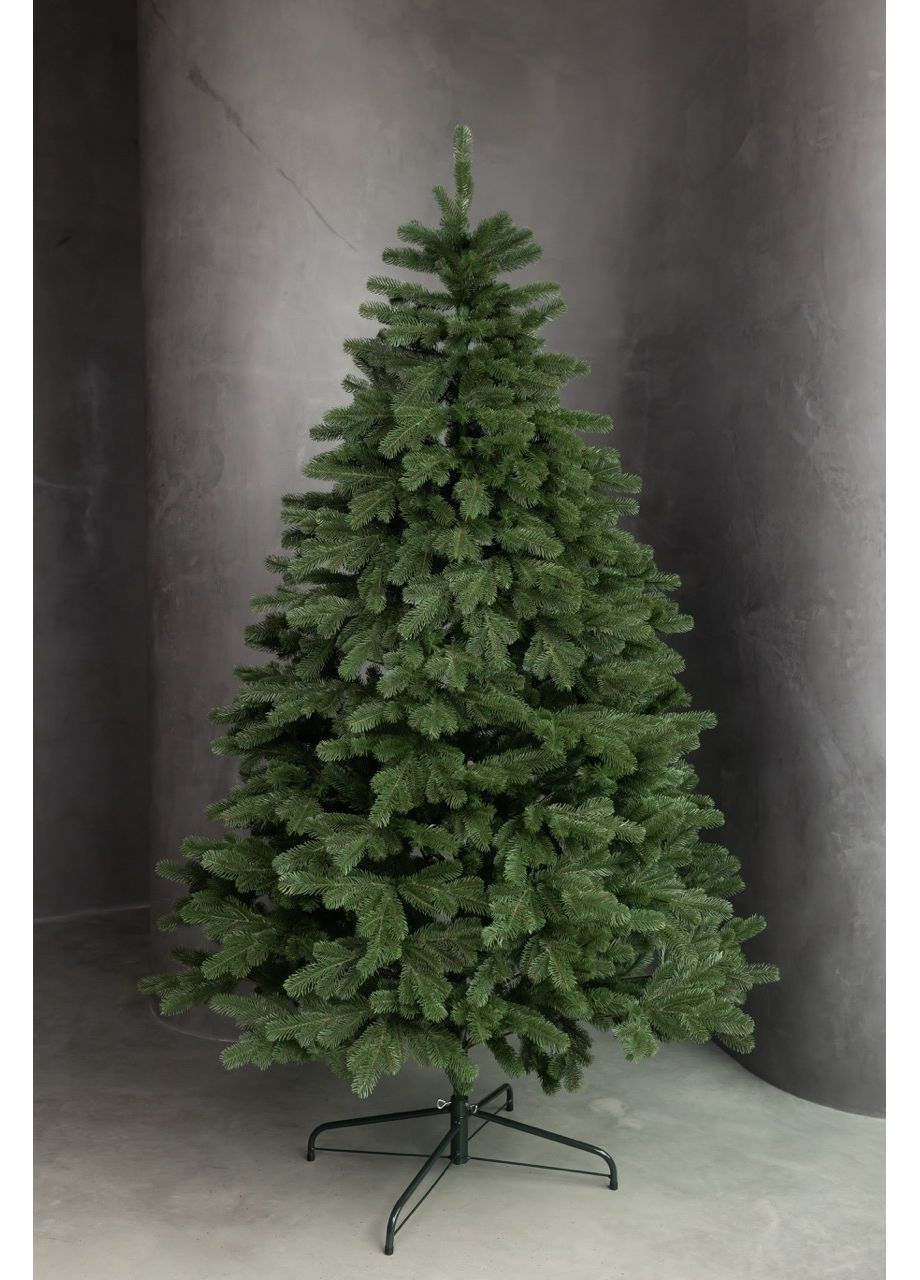Елка искусственная литая ЭЛИТ Зеленая 2.32 м с металлической подставкой на 30% пышнее, модель 2025 года Yalunka Tobi Еліт (355803991)