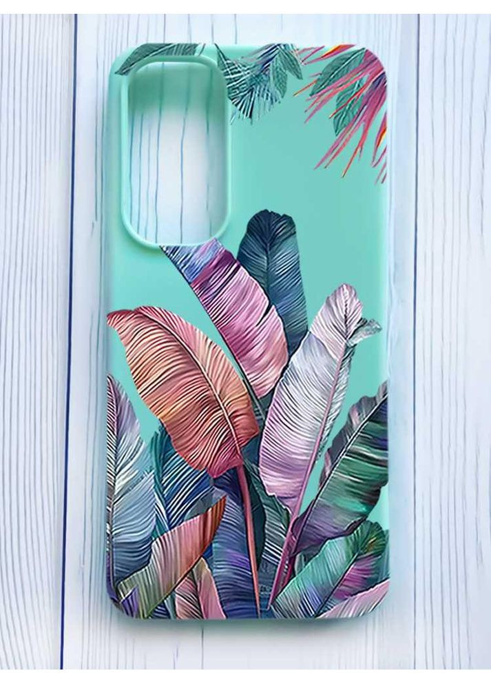 Матовий бірюзовий чохол на Samsung Galaxy S24 FE Тропіки (принт 372) Creative (360689975)