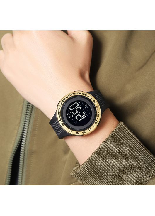 Годинники 2155GD Gold електронні спортивні чоловічі з хронографом та будильником чорні ProDobro (367265268)