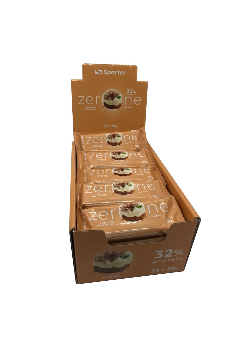 Батончик Zero One, 25*50 грам Тірамісу Sporter (293419276)