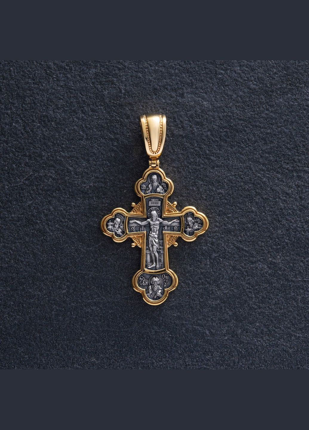 Срібний хрест Розп'яття Христове. Архангел Михаїл 132227 Oniks (264022616)