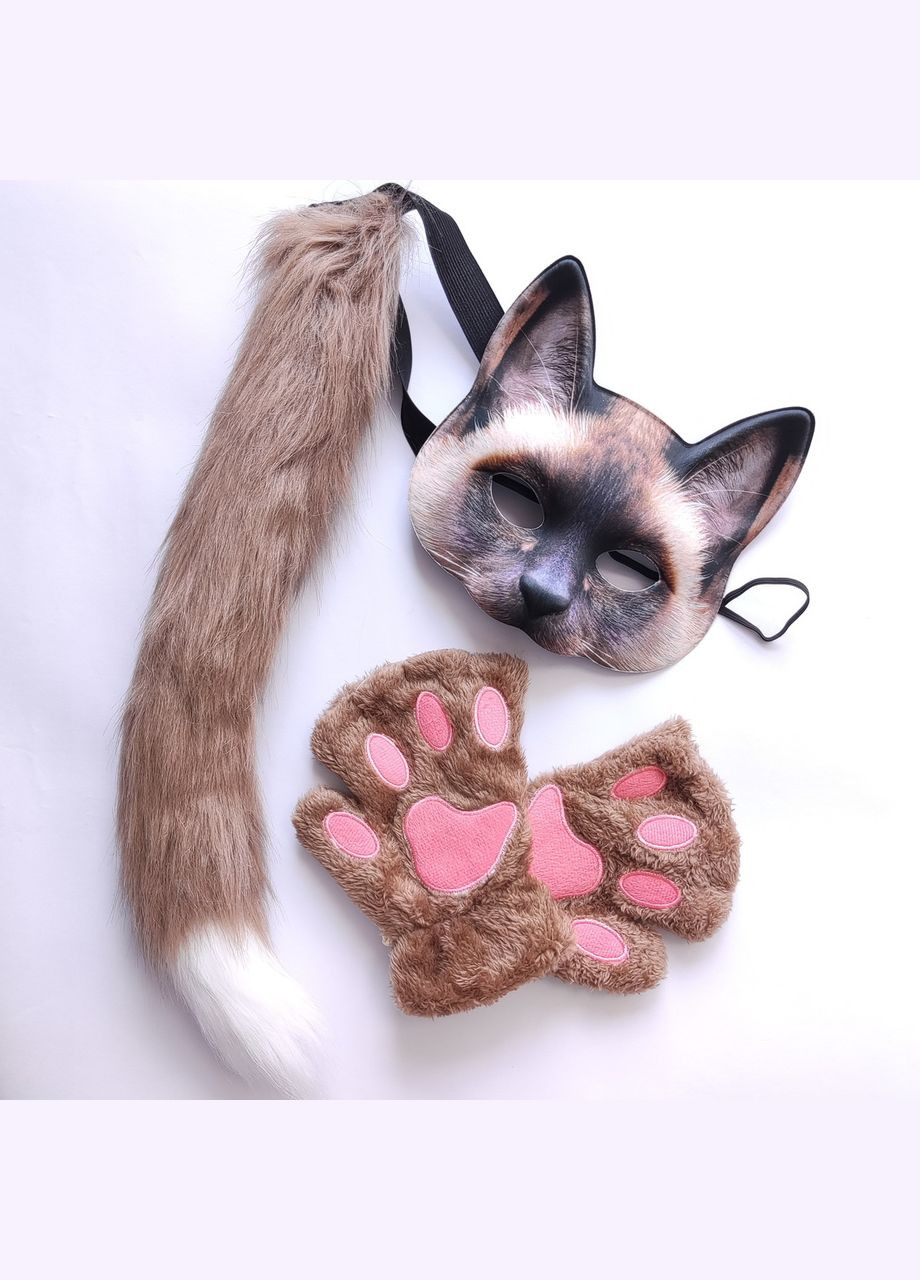 Набор для квадробики (маска, хвост, кавычки) Костюм Котика No Brand (333163087)