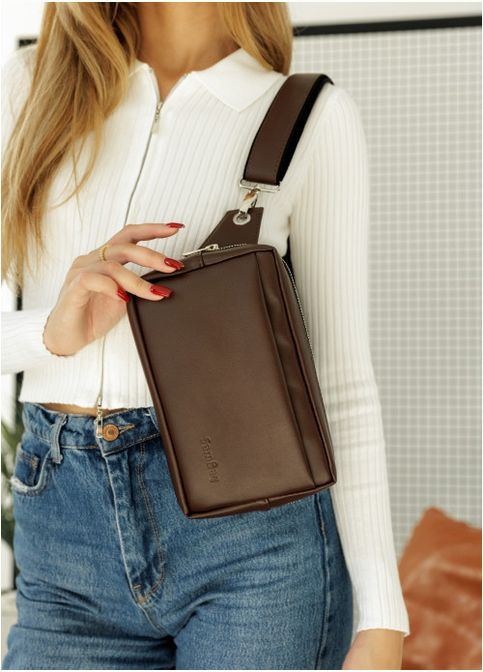 Женская сумка бананка Harvi шоколад (SKU_88213020-VS) Sambag (302450388)